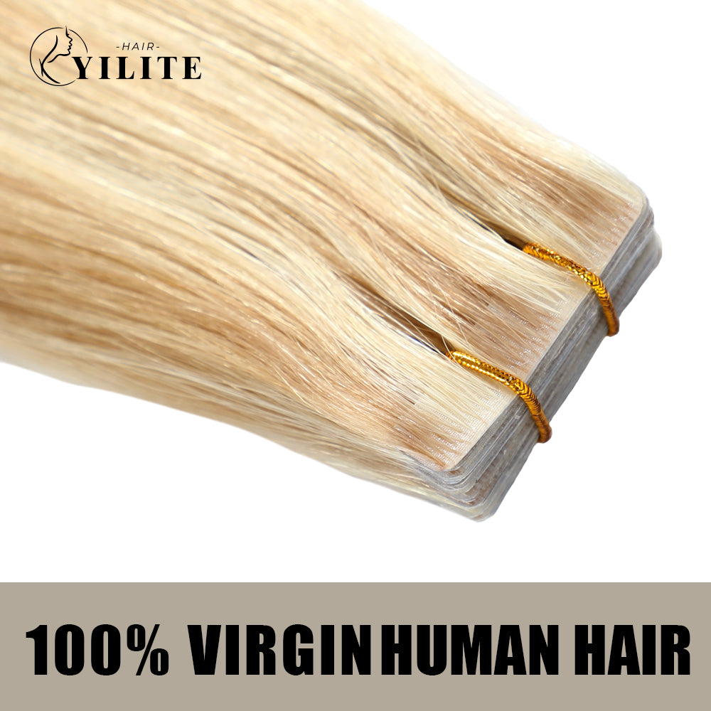 YILITE Seamless Injected Hand-Tied Invisible Tape In Hair Extension 20Pcs Virgin Human Hair (P18/613)