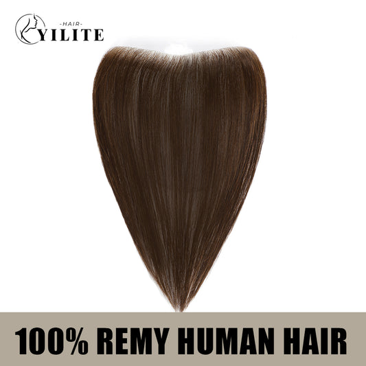 YILITE Seamless Hair Patch 1.5×16 cm Injected Hand-Tied Invisible Remy Human Hair #2 Darkest Brown