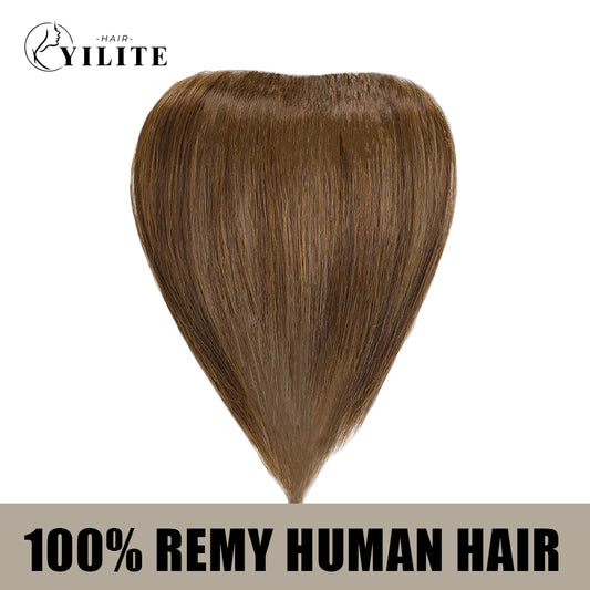 YILITE Seamless Hair Patch 1.5×15 cm Injected Hand-Tied Invisible Remy Human Hair #4 Dark Brown