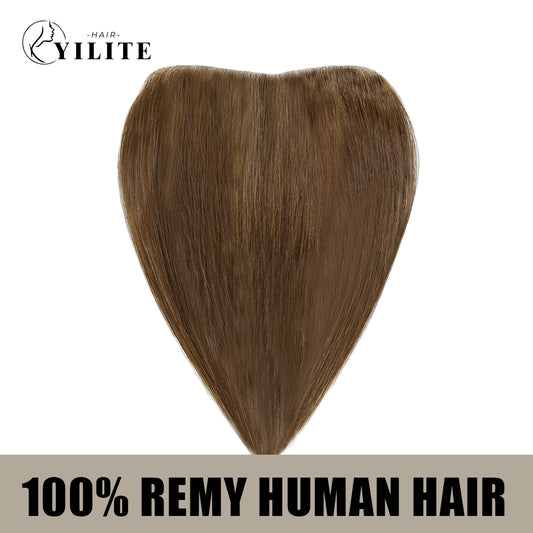 YILITE Seamless Hair Patch 1.5×16 cm Injected Hand-Tied Invisible Remy Human Hair #4 Dark Brown