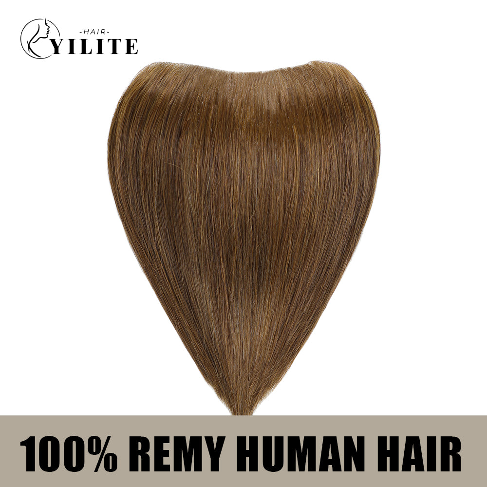 YILITE Seamless Hair Patch 2.5×16 cm Injected Hand-Tied Invisible Remy Human Hair #4 Dark Brown