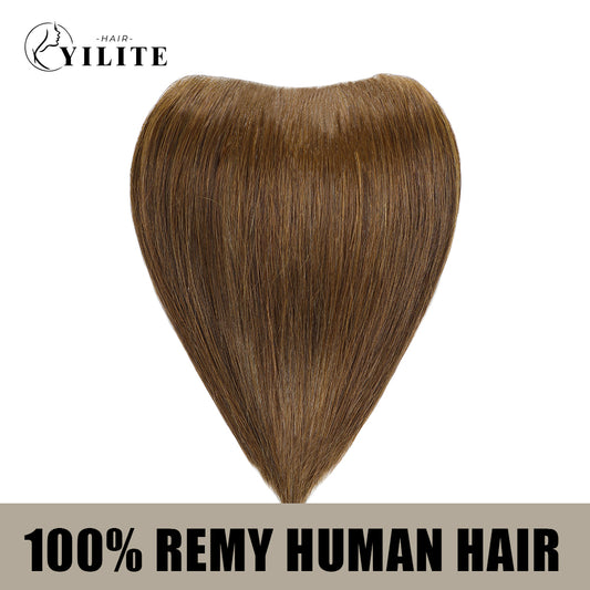 YILITE Seamless Hair Patch 2.5×16 cm Injected Hand-Tied Invisible Remy Human Hair #4 Dark Brown