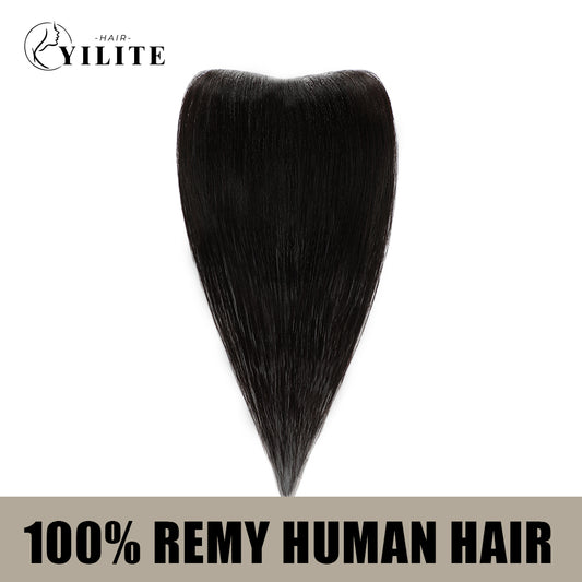 YILITE Seamless Hair Patch 1.5×15 cm Injected Hand-Tied Invisible Remy Human Hair Natural black