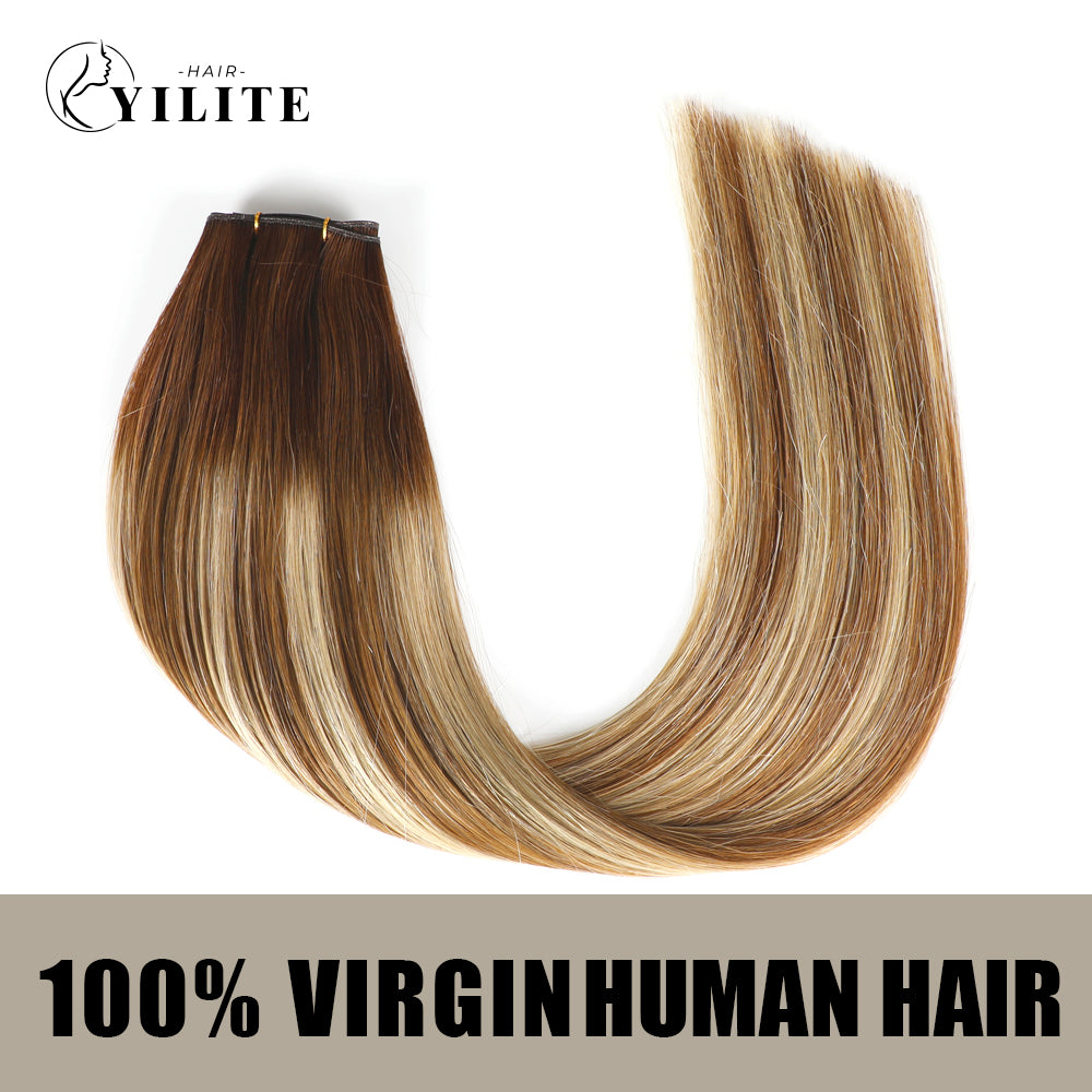 YILITE Seamless Genius Virgin Human Hair Weft 2Pcs (#P6/613/T4