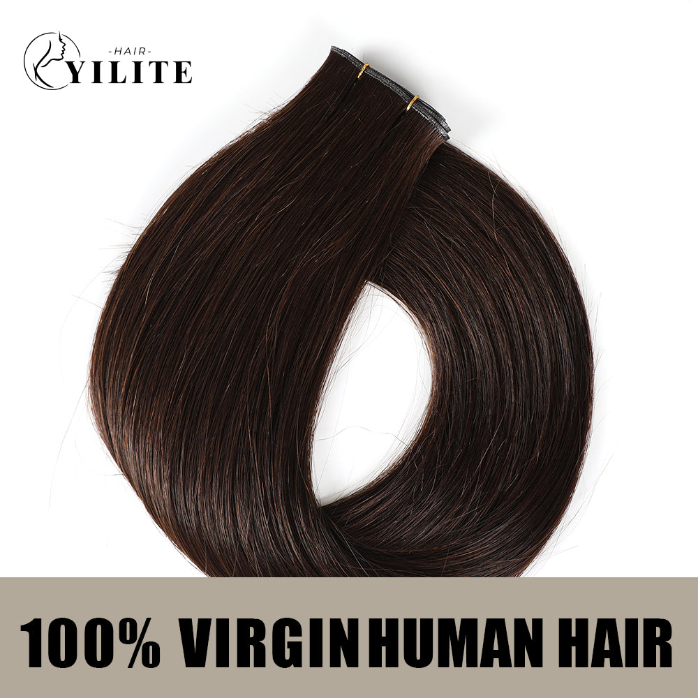 YILITE Seamless Genius Virgin Human Hair Weft 2Pcs (#2 Darkest Brown