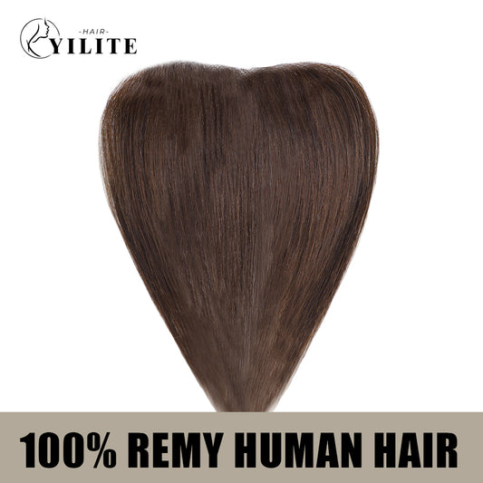 YILITE Seamless Hair Patch 1.5×15 cm Injected Hand-Tied Invisible Remy Human Hair #2 Darkest Brown