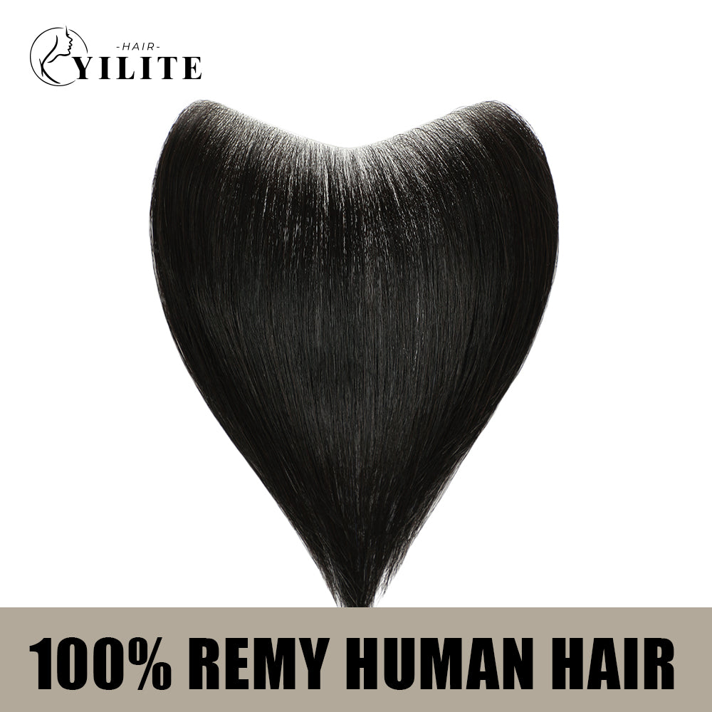 YILITE Seamless Hair Patch 2.5×16 cm Injected Hand-Tied Invisible Remy Human Hair ( Natural black )