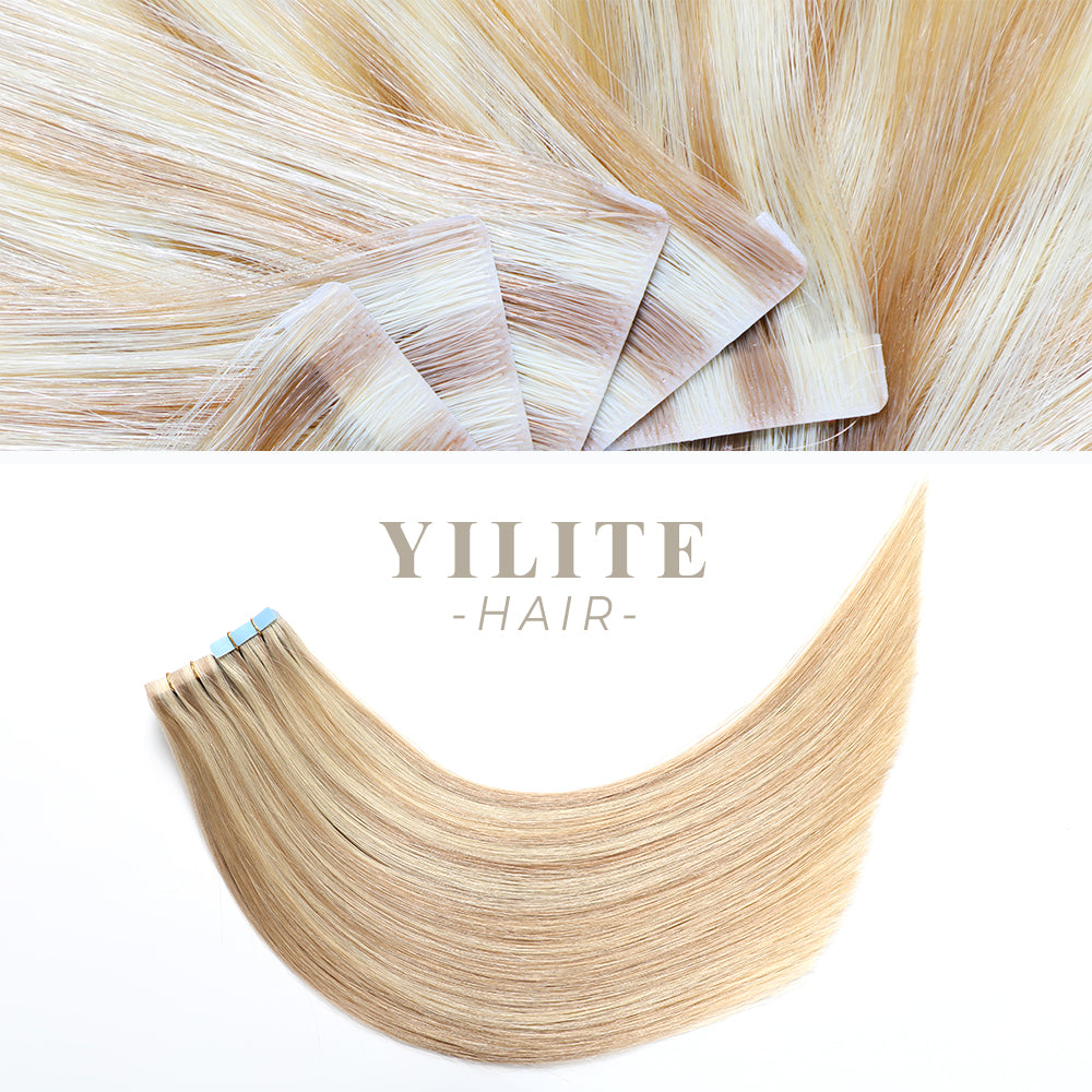 YILITE Seamless Injected Hand-Tied Invisible Tape In Hair Extension 20Pcs Virgin Human Hair (P18/613)