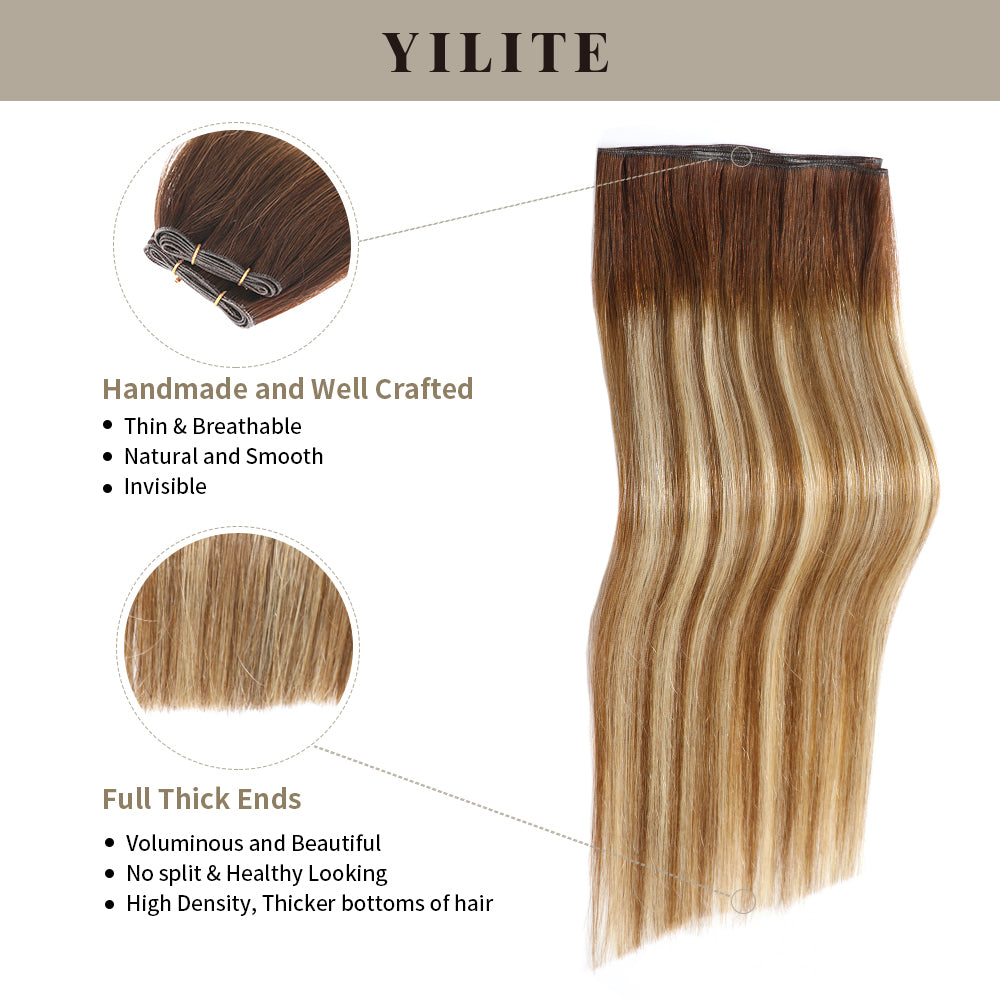 YILITE Seamless Genius Virgin Human Hair Weft 2Pcs (#P6/613/T4