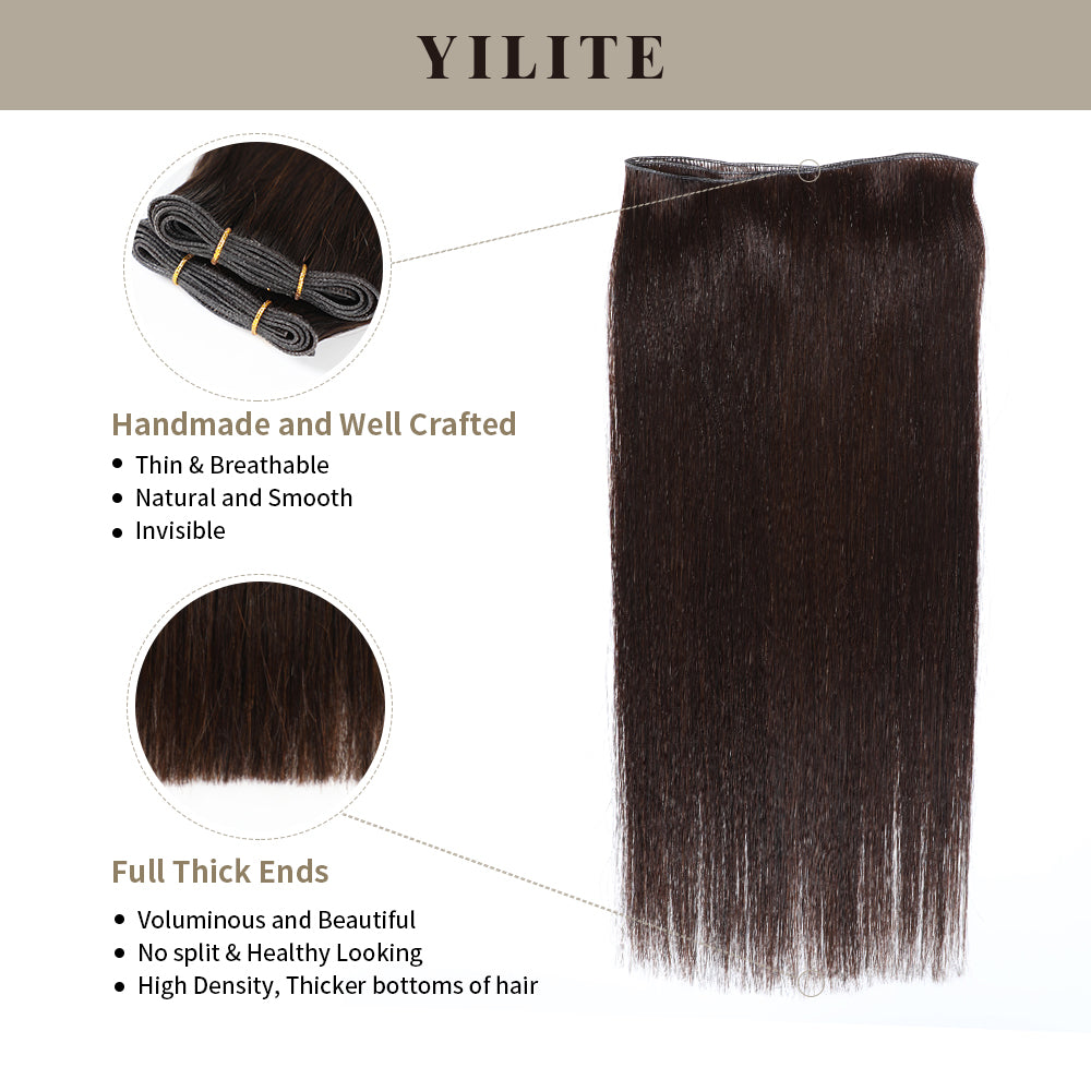 YILITE Seamless Genius Virgin Human Hair Weft (#2 Darkest Brown