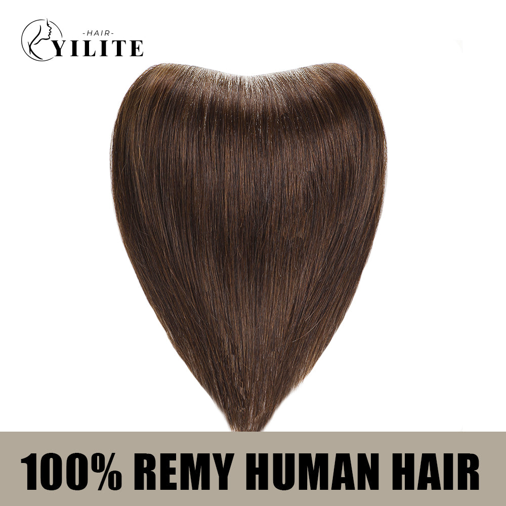 YILITE Seamless Hair Patch 2.5×16 cm Injected Hand-Tied Invisible Remy Human Hair #2 Darkest Brown