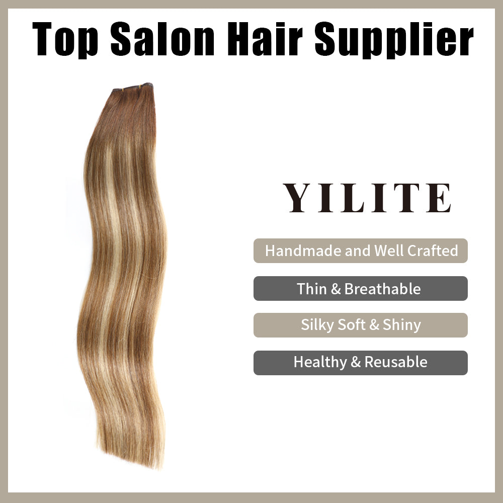 YILITE Seamless Genius Virgin Human Hair Weft 2Pcs (#P6/613/T4