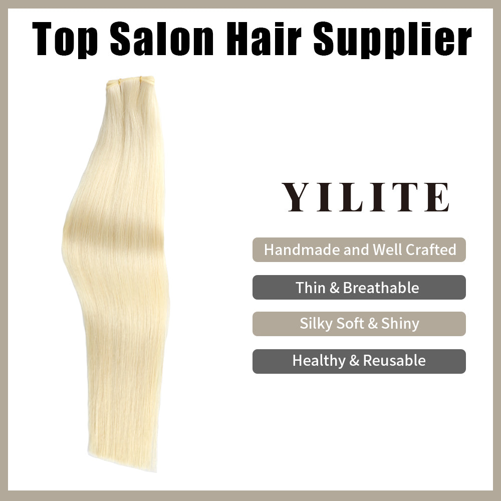 YILITE Seamless Genius Virgin Human Hair Weft (#60 Platinum Blonde