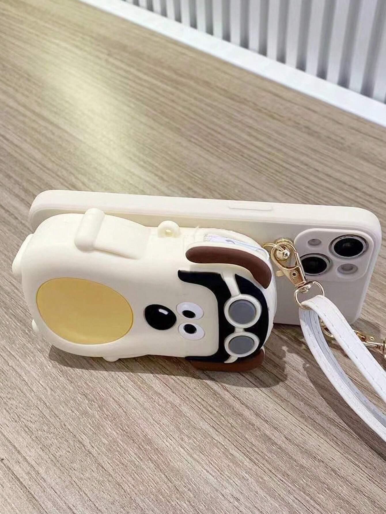 Cute Stuff Vintage White Dog Coin Purse & Apple IPhone 15ProMax Case, Crossbody & Neck Strap Compatible With IPhone 14/13/12 Series