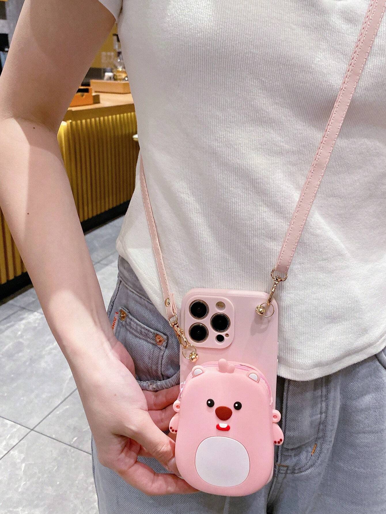 Cute Stuff Vintage White Dog Coin Purse & Apple IPhone 15ProMax Case, Crossbody & Neck Strap Compatible With IPhone 14/13/12 Series