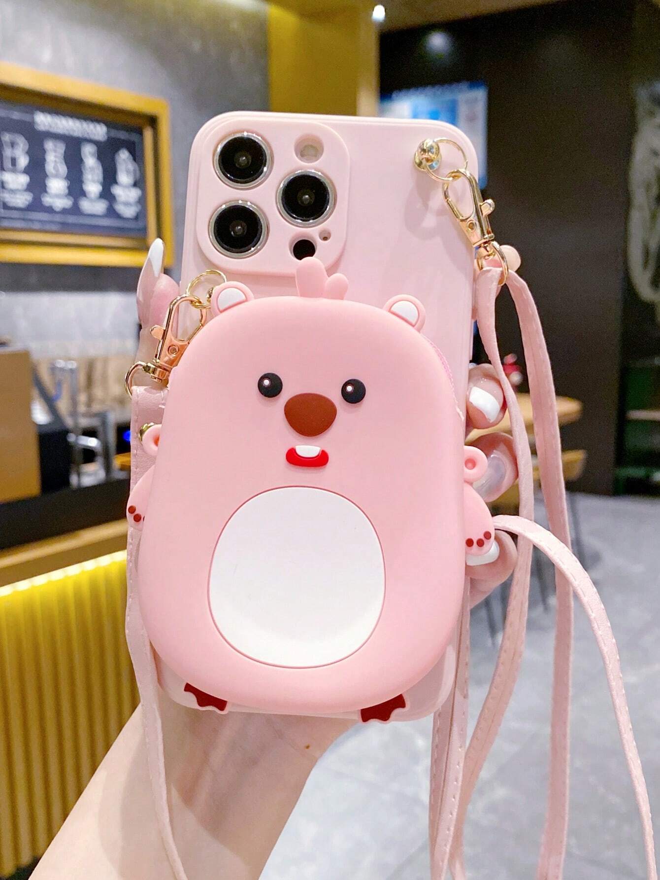 Cute Stuff Vintage White Dog Coin Purse & Apple IPhone 15ProMax Case, Crossbody & Neck Strap Compatible With IPhone 14/13/12 Series