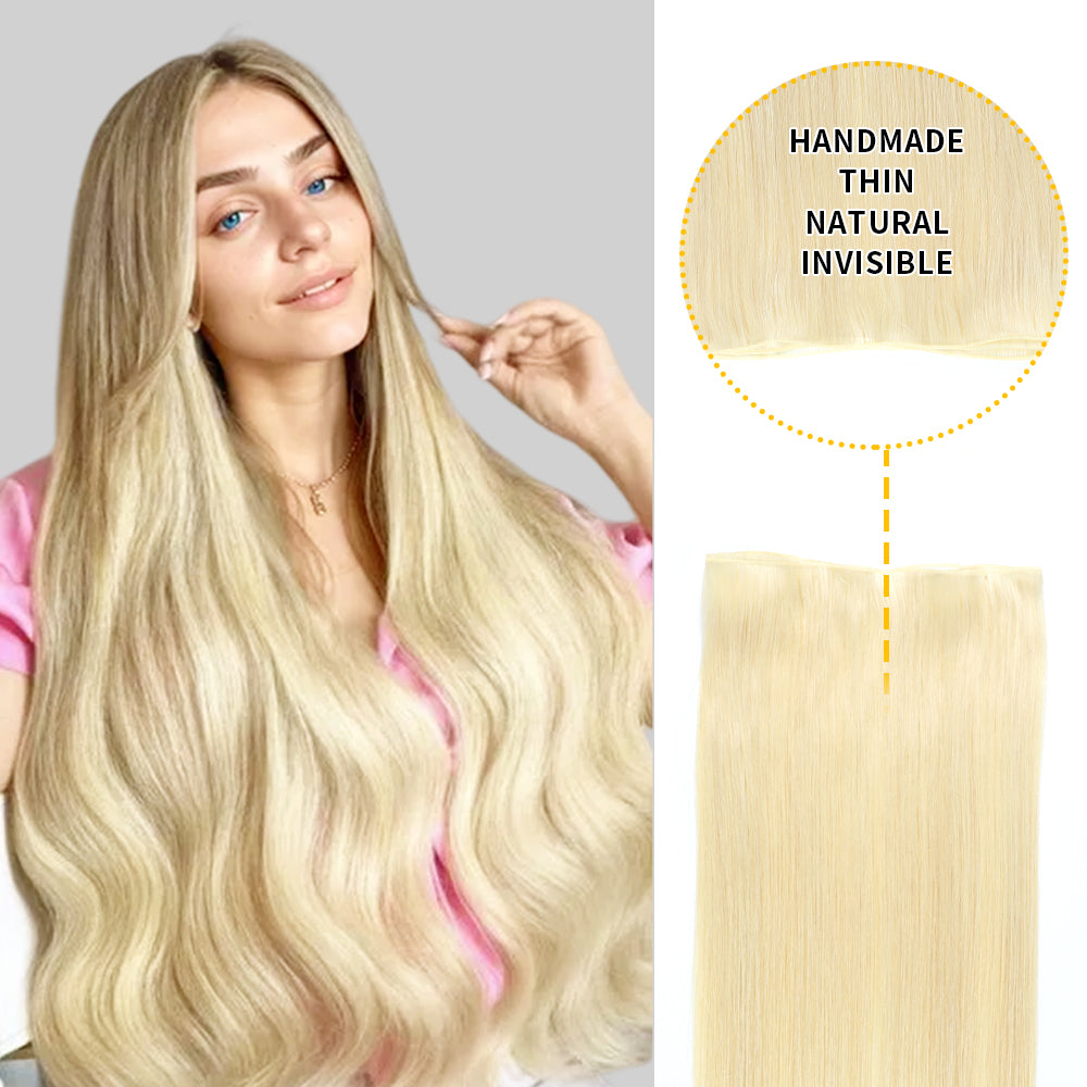 YILITE Seamless Genius Virgin Human Hair Weft 2Pcs (#60 Platinum Blonde